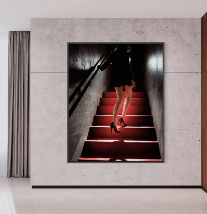 GIRL ON THE RED STEPS